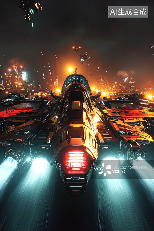 【AI数字艺术】科幻战斗机图片素材