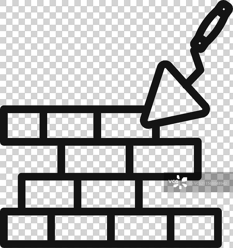 砖砌图标黑色线条艺术图片素材