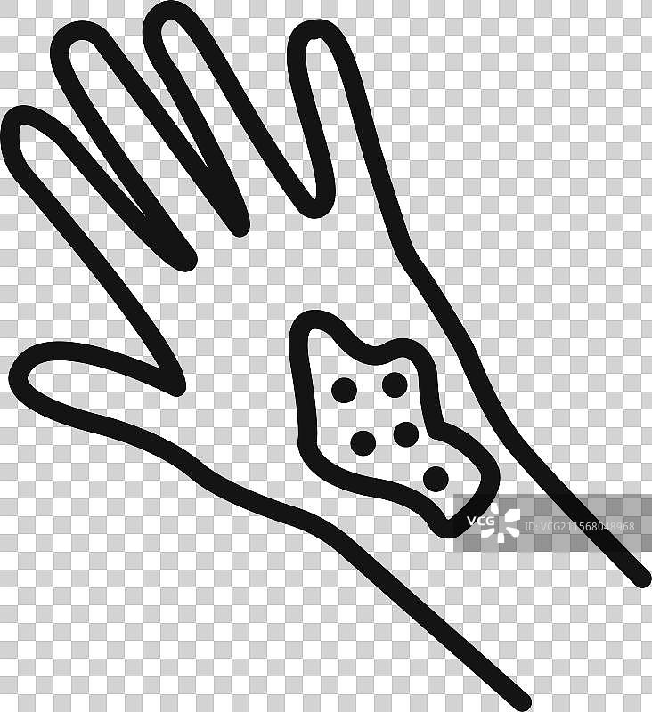 接触性皮炎图标黑色线条艺术图片素材