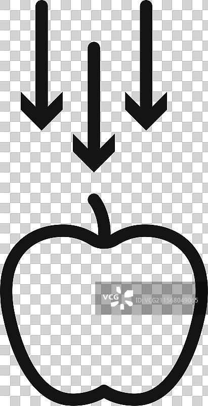 重力图标黑色线条艺术图片素材