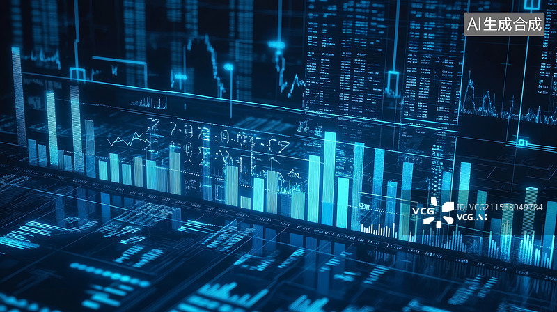 【AI数字艺术】金融数据图表与股票市场分析图片素材