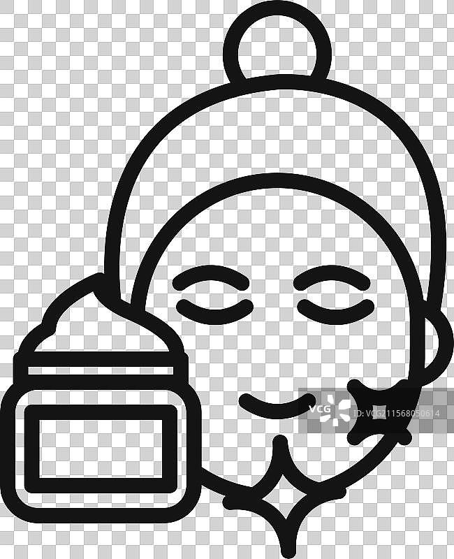 护肤图标黑色线条艺术图片素材