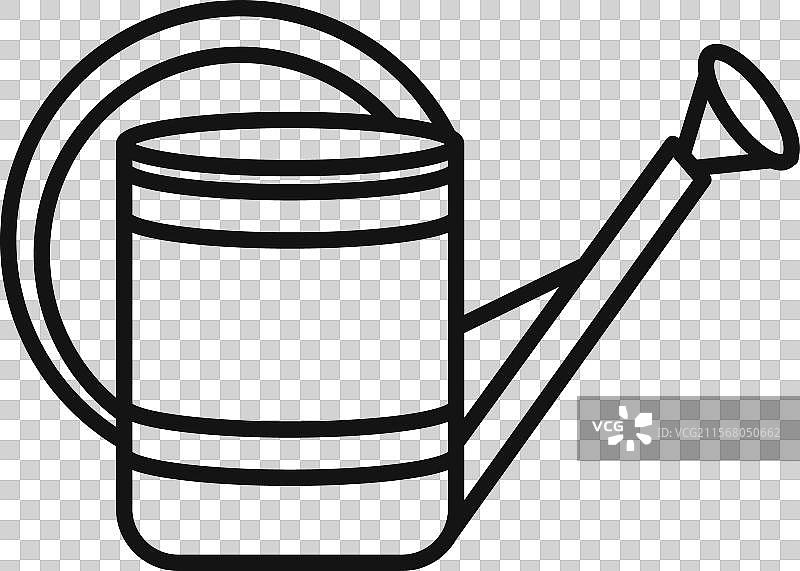 黑色线条艺术浇水壶图标图片素材