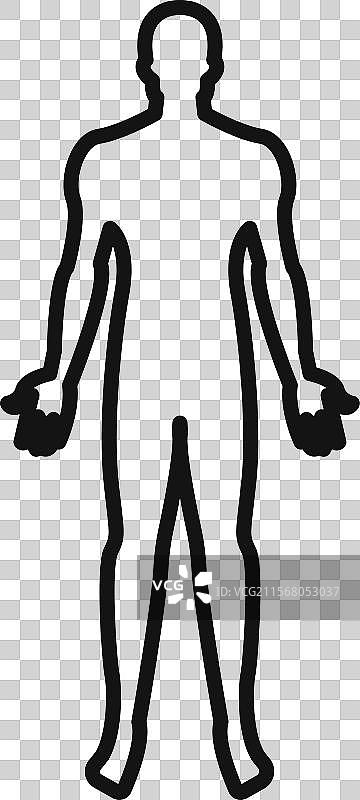 人体解剖图标黑色线条艺术图片素材