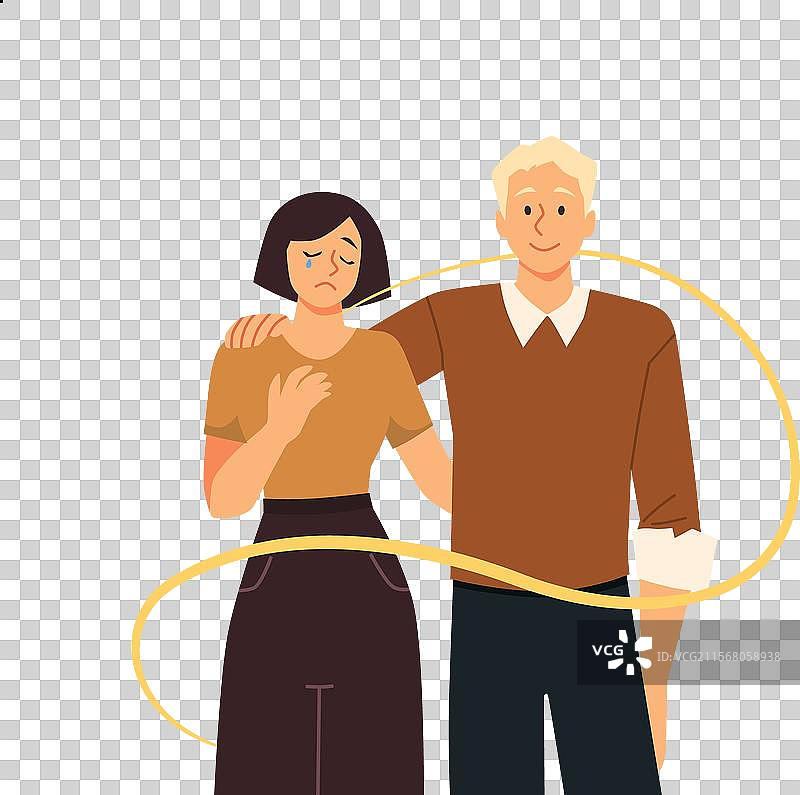 男人拥抱哭泣的沮丧女人图片素材