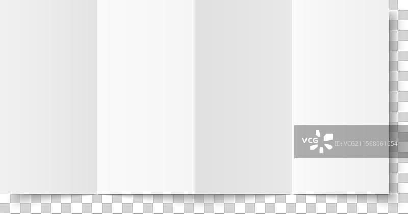 白色空白的垂直四面折叠手风琴式设计图片素材