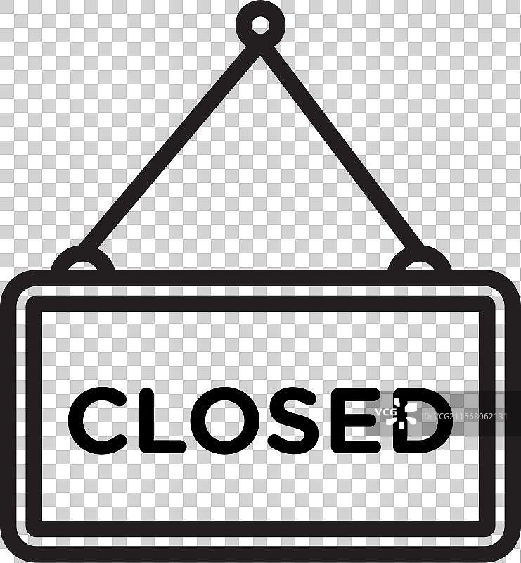 关闭标志图标黑色线条艺术图片素材