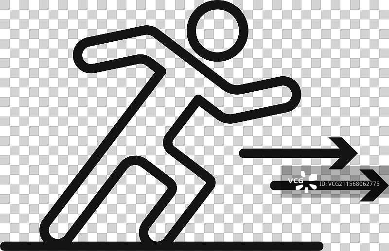 黑色线条艺术的冲刺图标图片素材