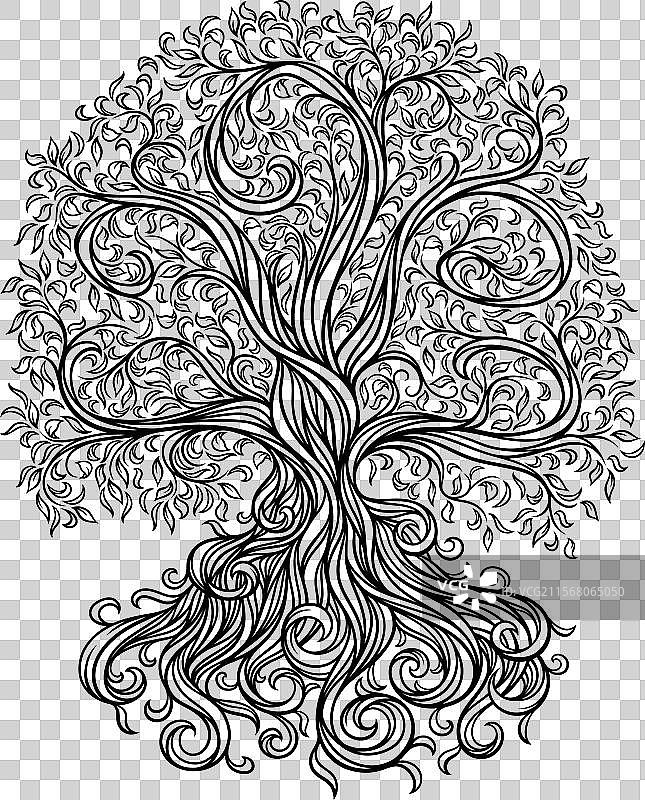 风格化的生命之树图片素材