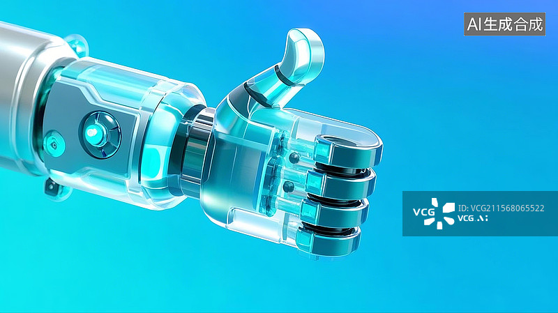 【AI数字艺术】3D科技感点赞手势图片素材