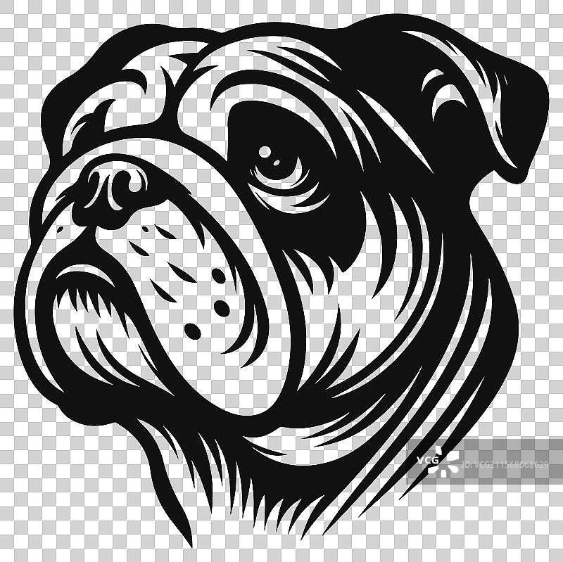 情感斗牛犬剪影设计图片素材