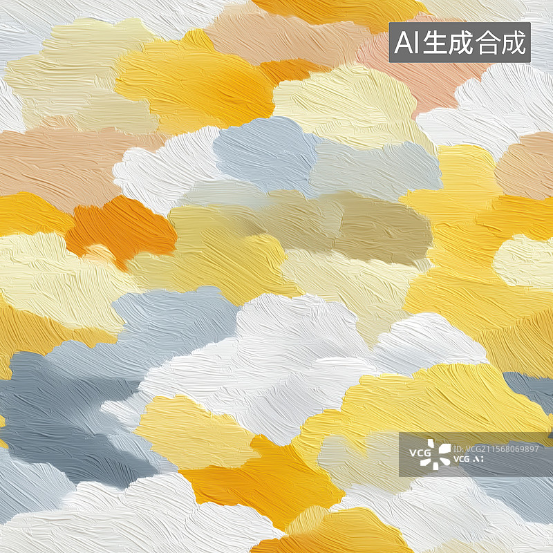 【AI数字艺术】手绘油画彩色海浪天空色块四方连续无限循环无缝拼接图案背景图片素材