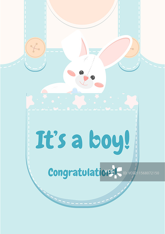 这是一个男孩的祝贺卡，适合婴儿洗礼。图片素材