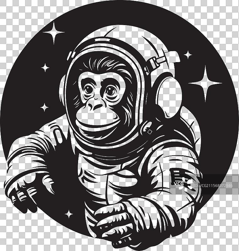 太空旅行猿类奥德赛标志设计 银河系图片素材