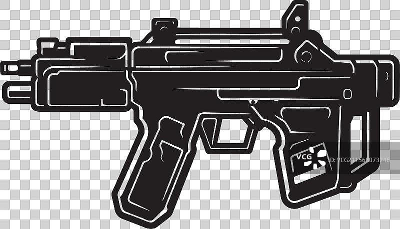 黑色机甲射手的网络射击武器徽章图片素材