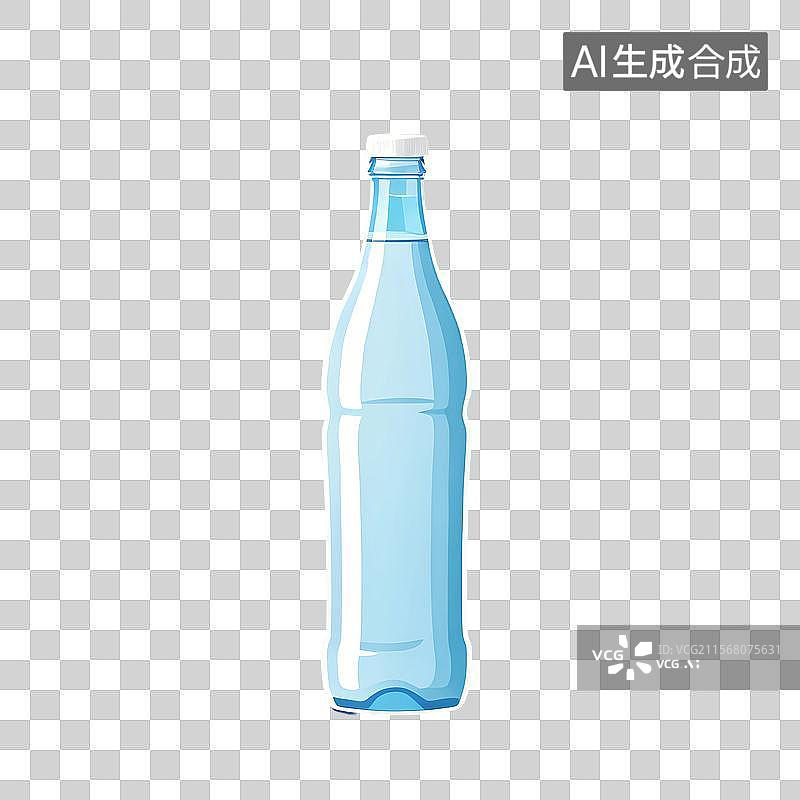【AI数字艺术】手绘插画，矿泉水，苏打水，纯净水，白开水，瓶子免抠元素图片素材