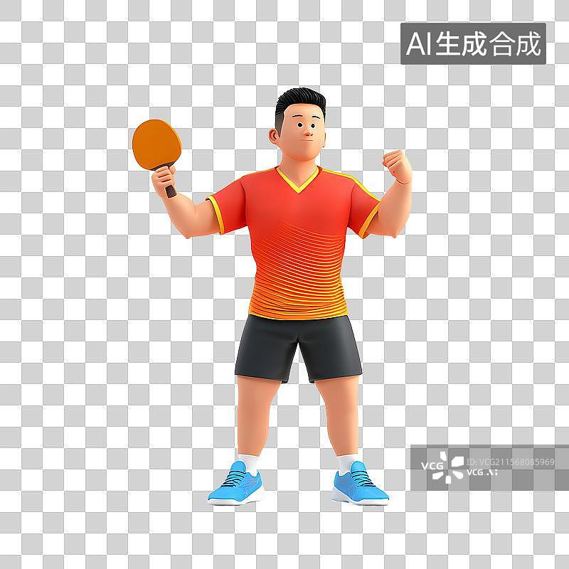 【AI数字艺术】活力乒乓插画图片素材