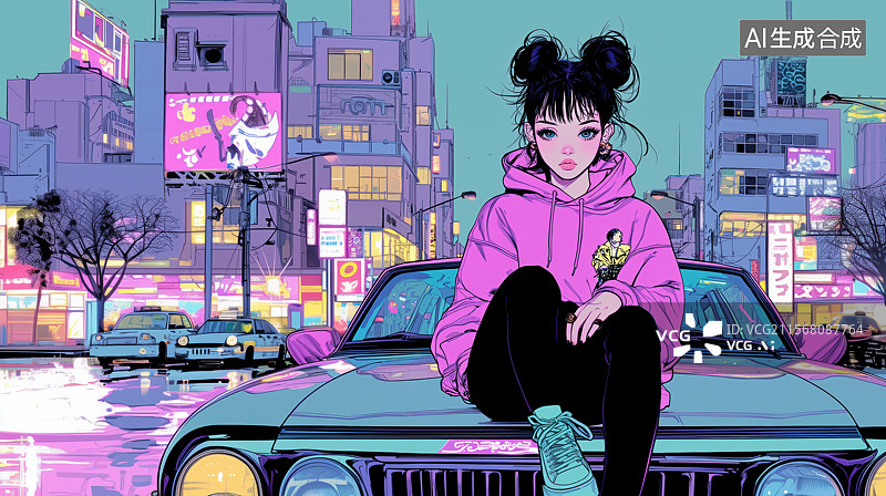 【AI数字艺术】90年代动画风格人物图片素材
