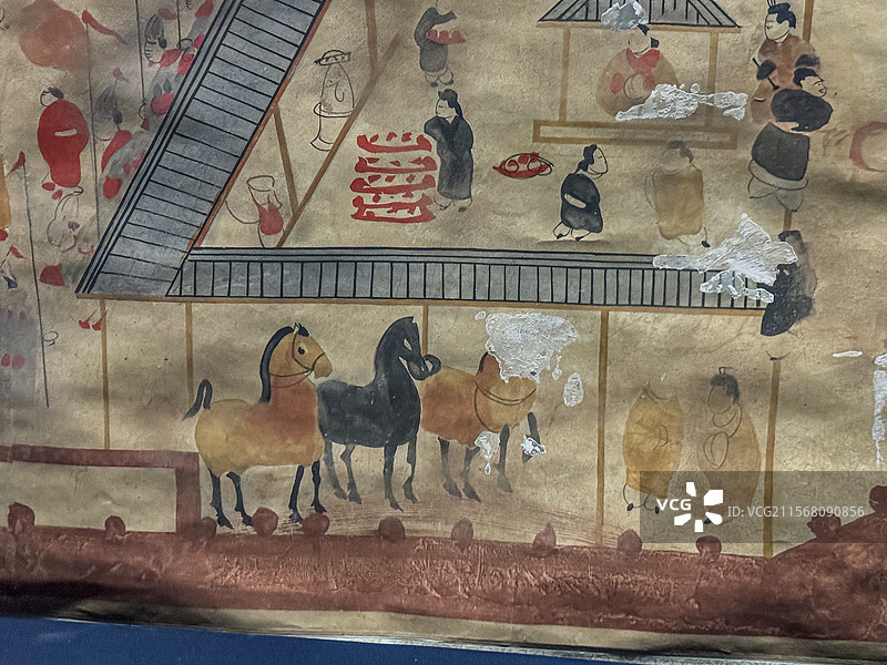 东汉 护乌桓校尉幕府图 新店子乡汉墓壁画摹本 内蒙古博物院图片素材