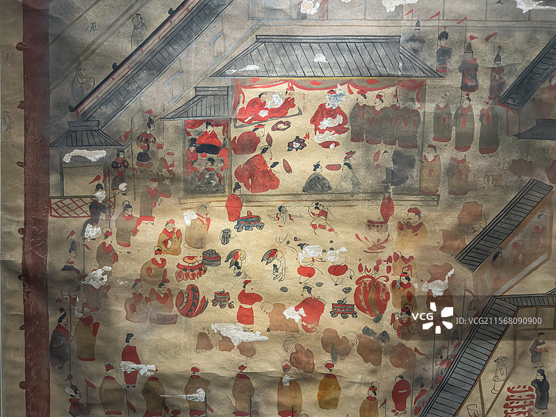 东汉 护乌桓校尉幕府图 新店子乡汉墓壁画摹本 内蒙古博物院图片素材