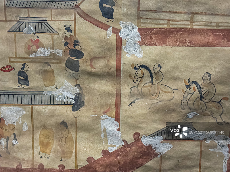 东汉 护乌桓校尉幕府图 新店子乡汉墓壁画摹本 内蒙古博物院图片素材