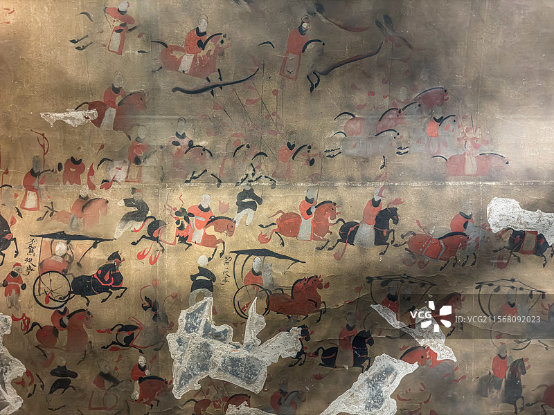 东汉 使持节护乌桓校尉出行图 新店子乡汉墓壁画摹本 内蒙古博物院图片素材