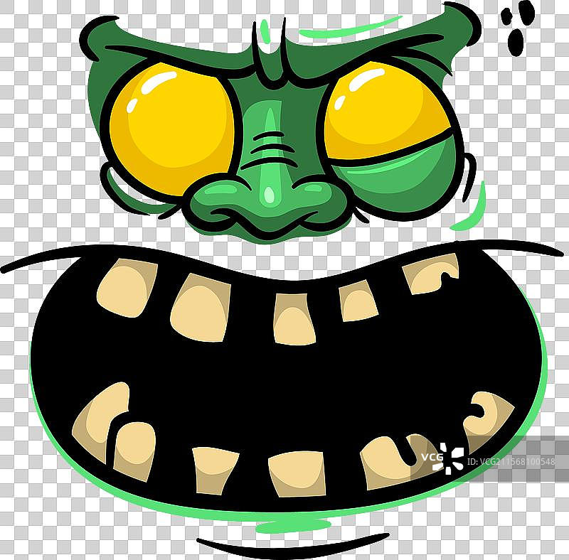 搞笑的卡通绿色僵尸角色设计图片素材