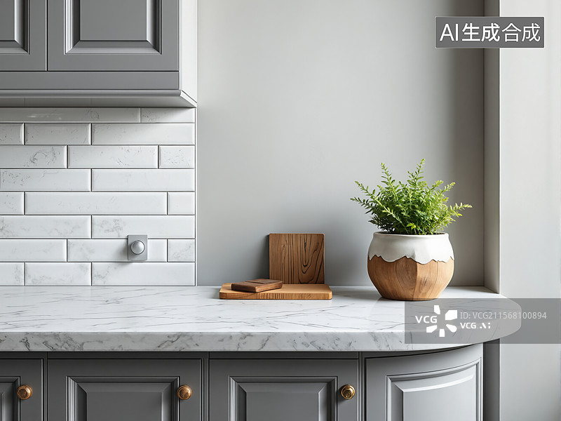 【AI数字艺术】现代厨房一角图片素材