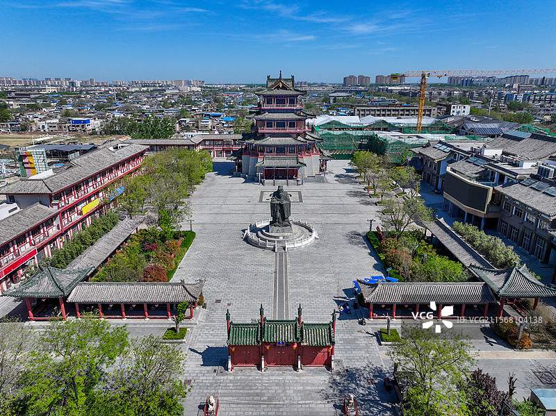 河南省开封市开封文庙航拍图片素材