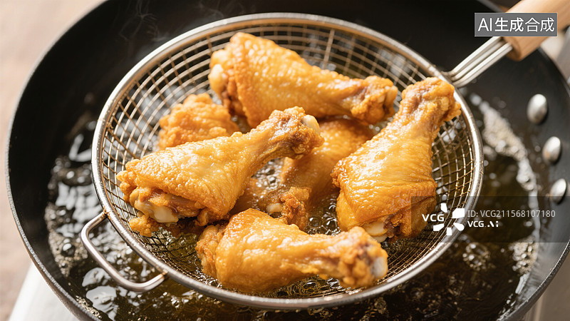 【AI数字艺术】金黄酥脆的炸鸡诱惑图片素材