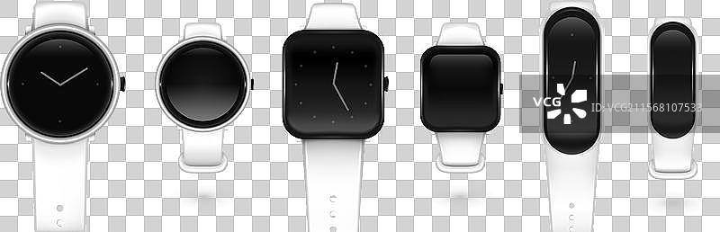 孤立的3D智能手表与表带模型图片素材