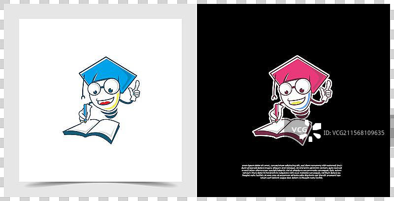 可爱的教育卡通吉祥物标志教育图片素材