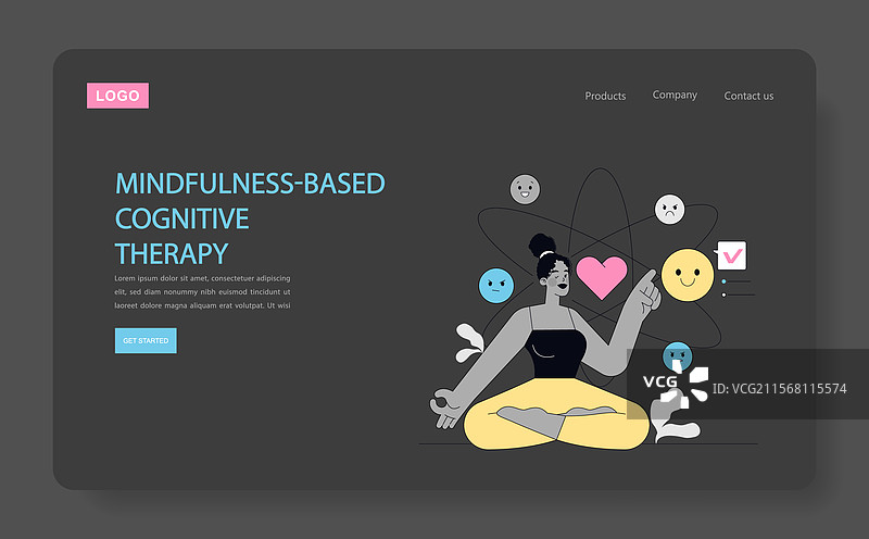 认知行为疗法平面图图片素材