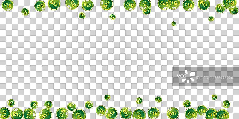 维生素B12杂乱的圆形药丸图片素材