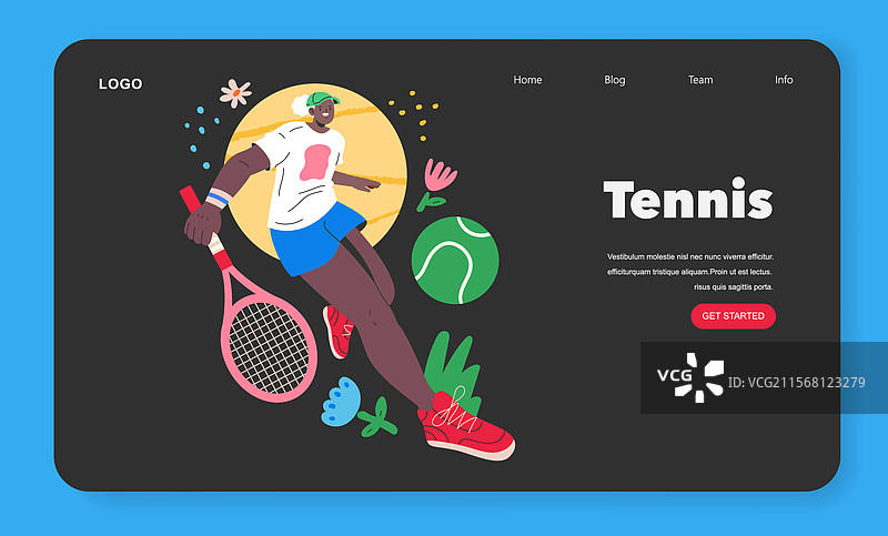 夏季运动活动扁平设计图片素材