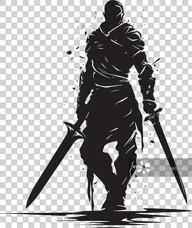 高贵的保护者骑士士兵举起剑图片素材