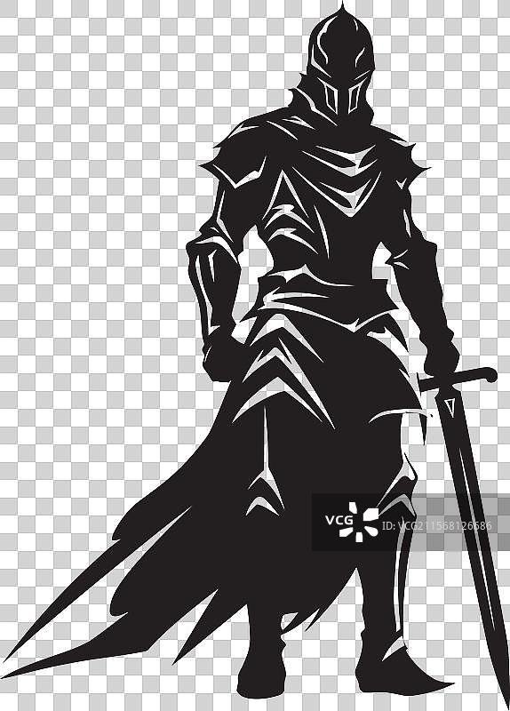 高贵的哨兵骑士士兵徽章，举起的图片素材