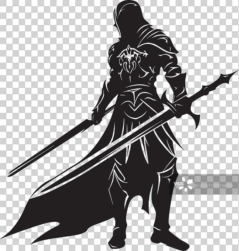 勇敢的守护者黑色标志与骑士士兵图片素材