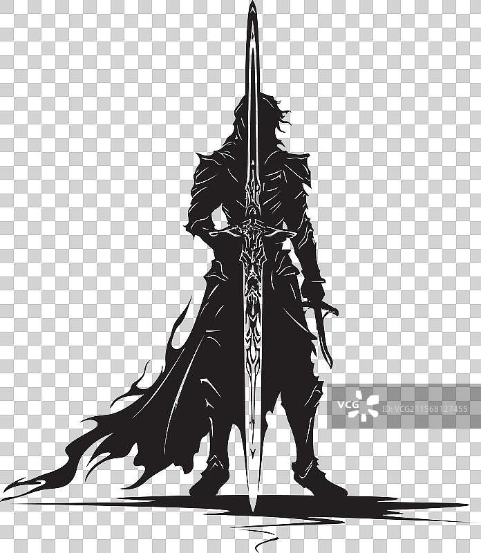 骑士士兵举剑的纹章荣誉图片素材