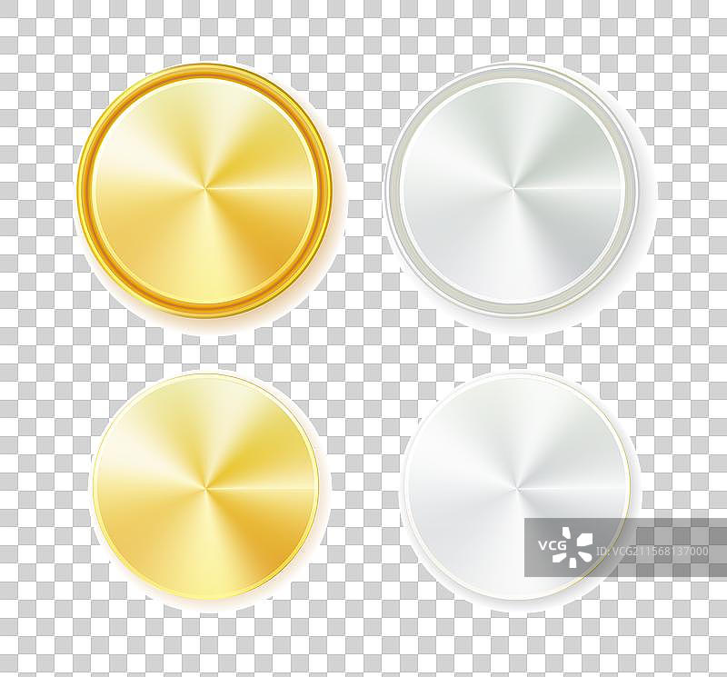 金银圆形奖牌徽标图片素材