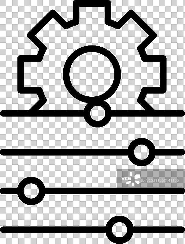 黑白色调的控制面板线性标志设计图片素材