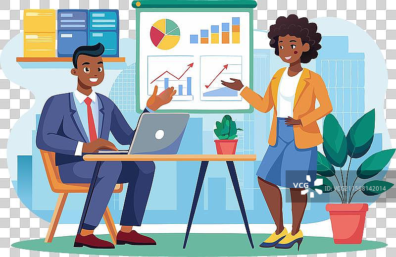 商务会议与业绩图表图片素材