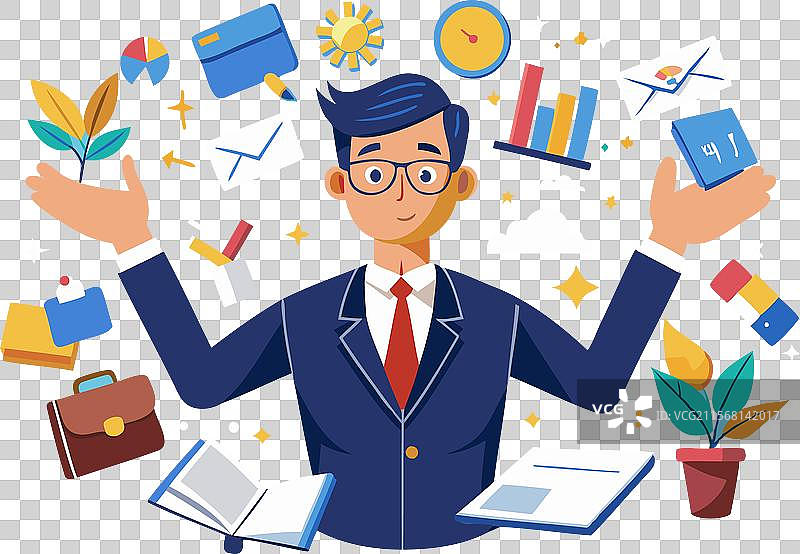 多任务处理的商人图片素材