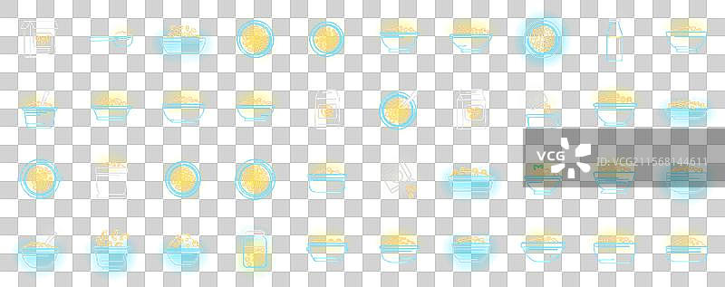 早餐谷物图标霓虹灯系列图片素材