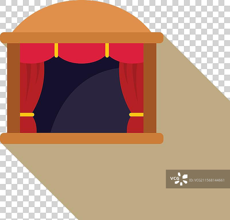 舞台上红色的帷幕在等待它的图片素材