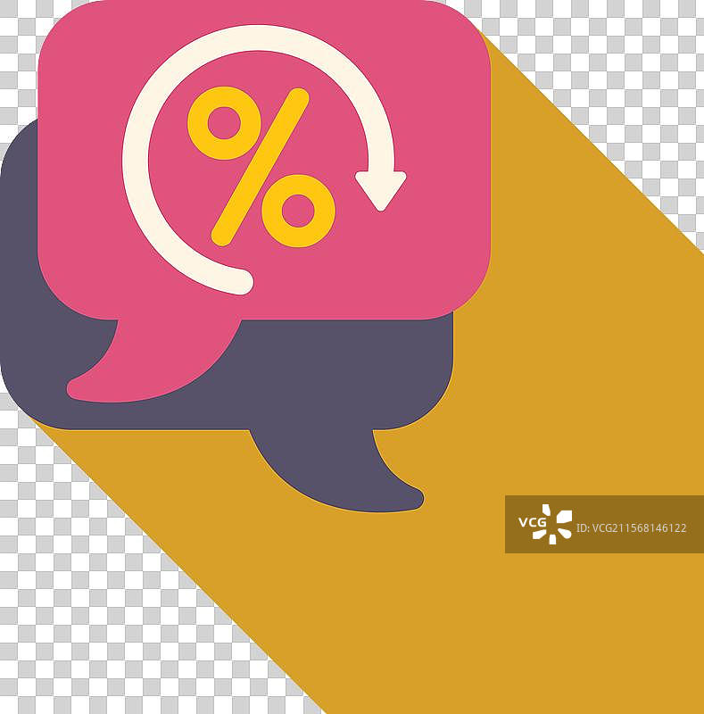 显示利率下降的对话气泡图片素材