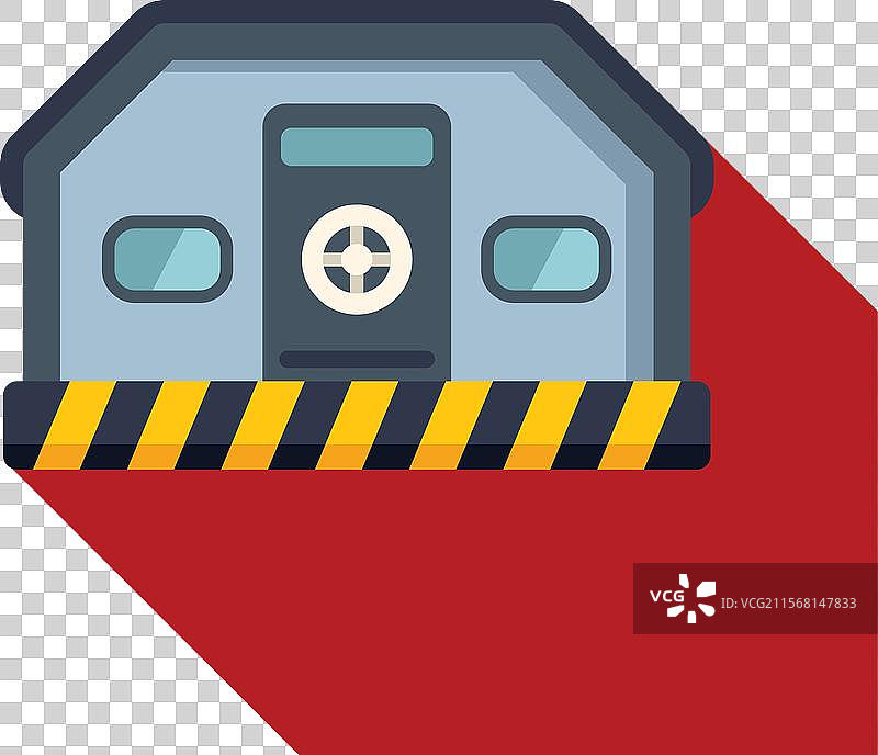 带有关闭门的掩体，提供安全和保护图片素材