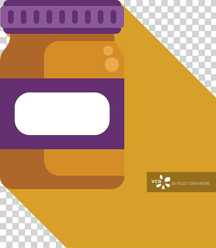 带有空白标签的玻璃罐在上面投射出长长的阴影图片素材