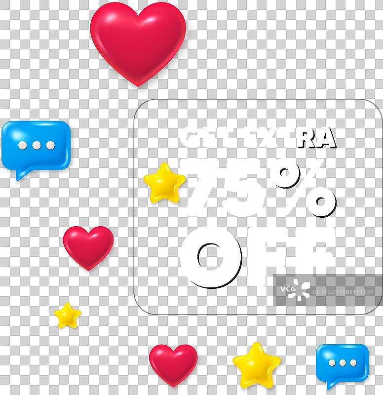 额外75%折扣促销优惠标志图片素材