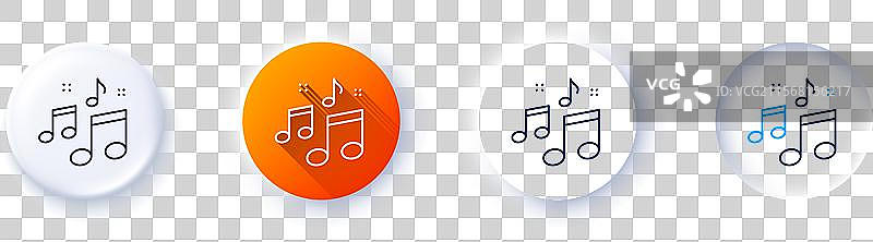 音乐线条图标 音符标志 线条图标图片素材
